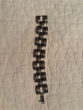 Brighton Silver-Tone Scroll Link Bracelet